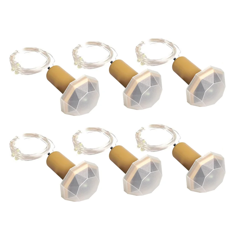 

6 Pcs Bottle Cap String Lights Solar Cork Bottles Led Colorful Party Post Outdoor Decorative