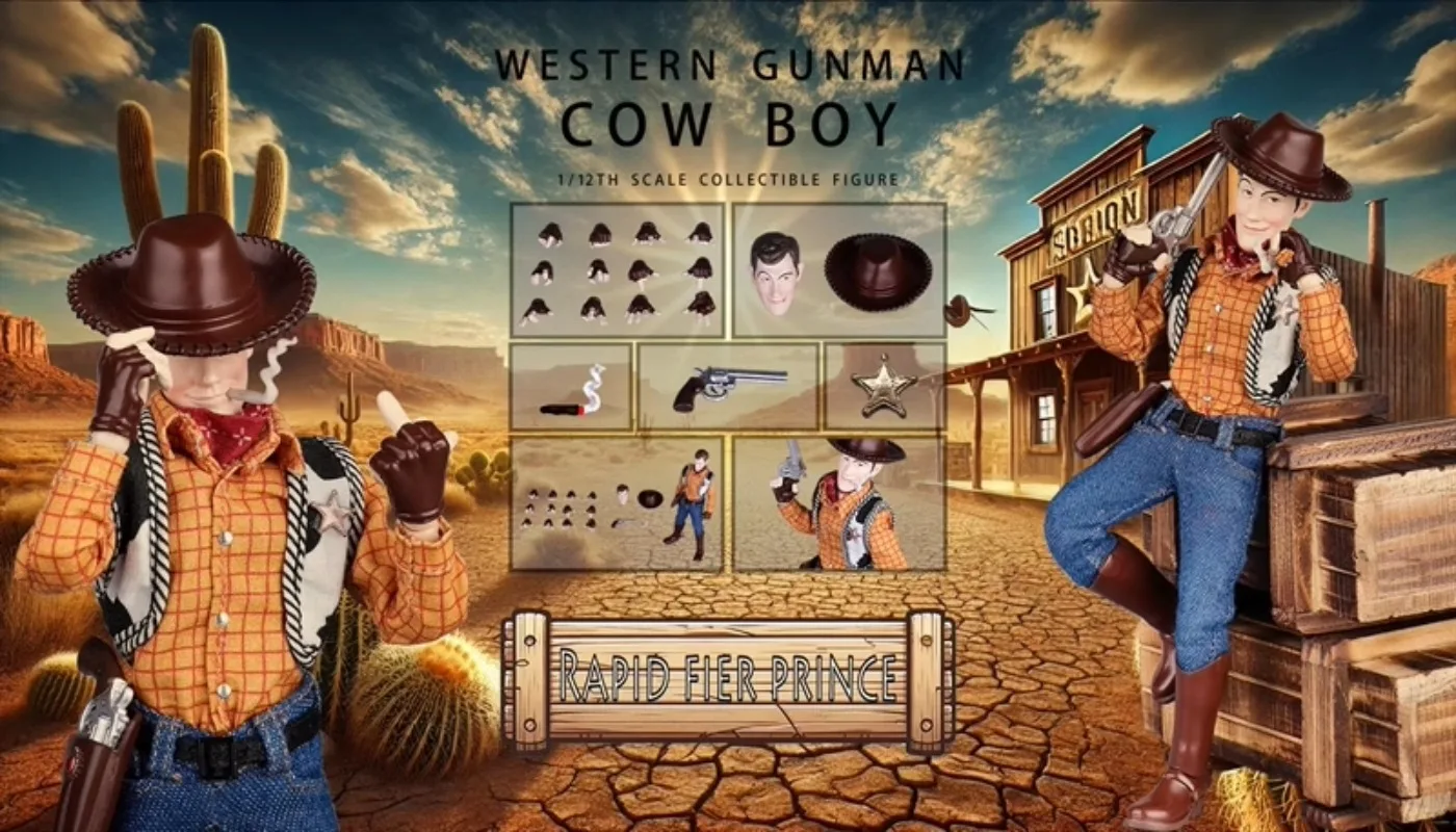 In Stock At Special Price  Joy Man Toys JMToys JM002 1/12 Western Shooter Figure Full Set Model 6'' Male Action Model Toy