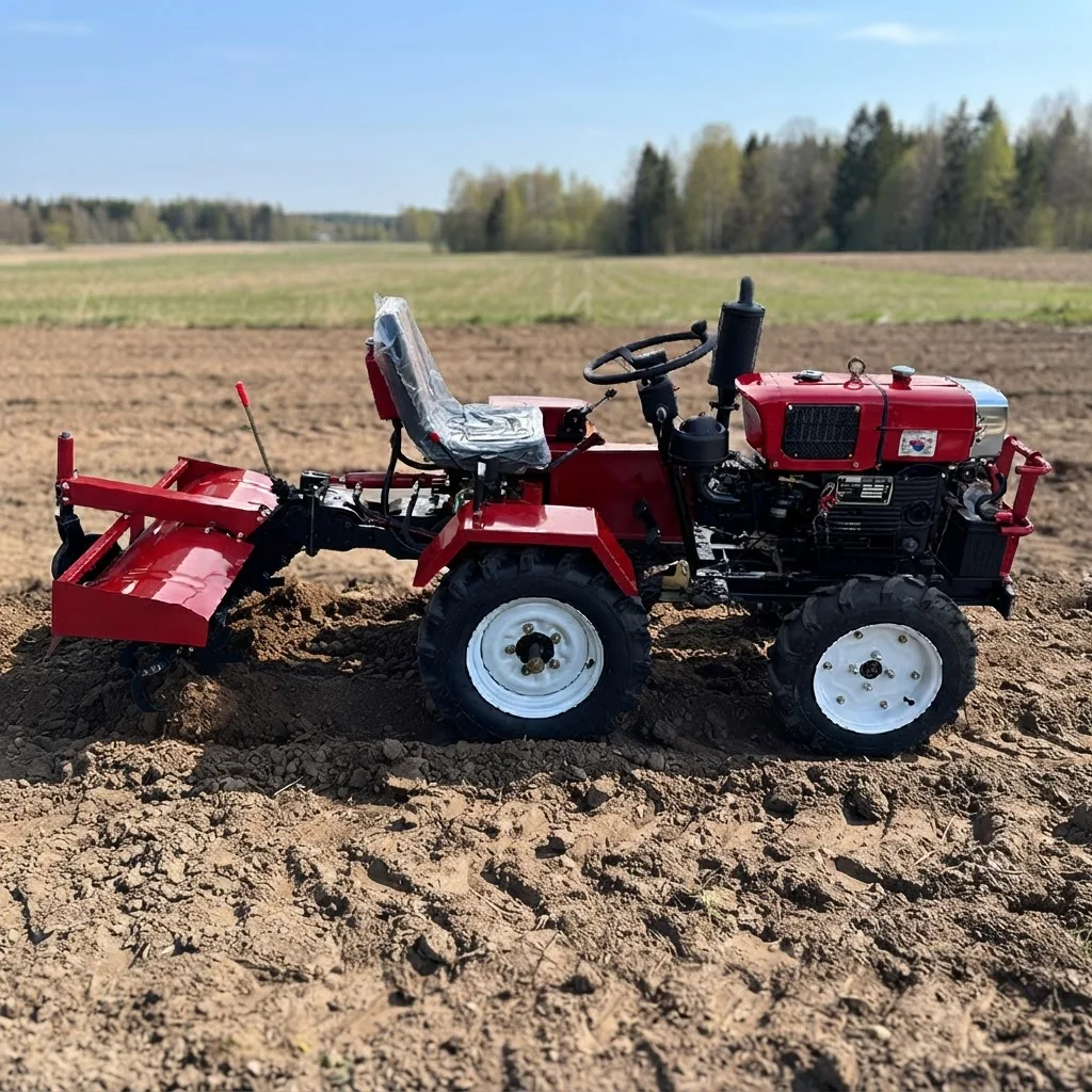 Cheap Agricultural Traktor Wheeled Cultivator Multifunction Diesel 12hp 15hp 18hp Wheeled Tractor With Loader