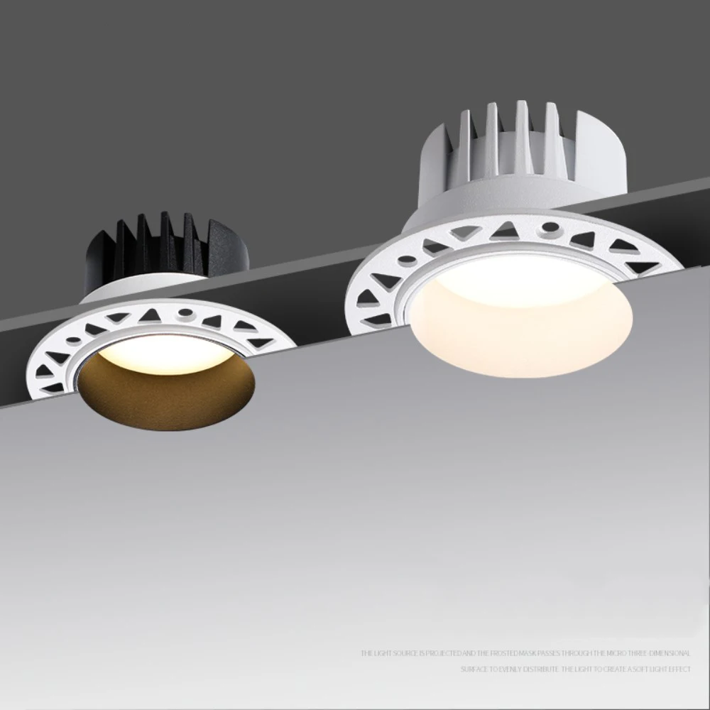LED Embedded Spotlight Frameless Tube Light Living Room Spotlight 7.5CM 9.5CM Hole Tube Light Spotlight Minimalist Bedroom Light