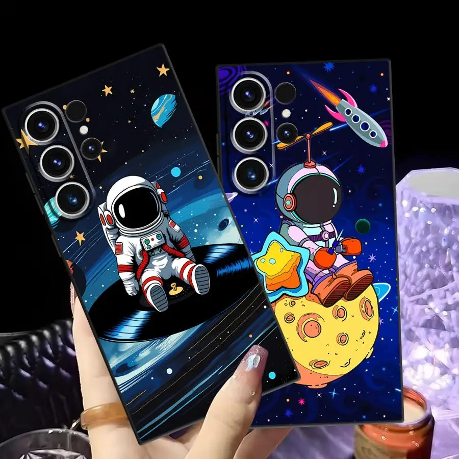 Case for Samsung Galaxy S26 Ultra S20 Ultra Note 20 8 9 10 S21 FE S23 S25 Plus S24 S10 S9 Funda Phone Cover Cute Astronaut