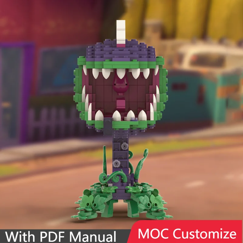 

NEW 486 PCS MOC Creative Building Blocks Fierce Man Eating Flower Assembled Toy For Kids Educational Festival Christmas Gifts