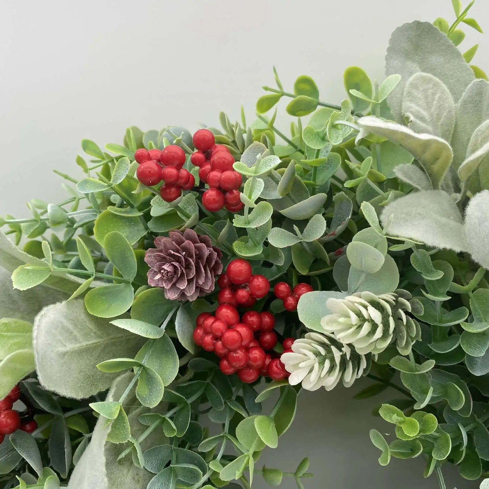 CMHI-ヴィンテージトラックベリー秋のリース玄関ドア用ヴィンテージクリスマスリースホリデー松ぼっくりリースハンギングガーランド