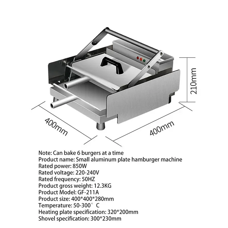 GF-211A Hamburger Machine small bread embryo heating machine baking bag baking machine automatic hamburger equipment