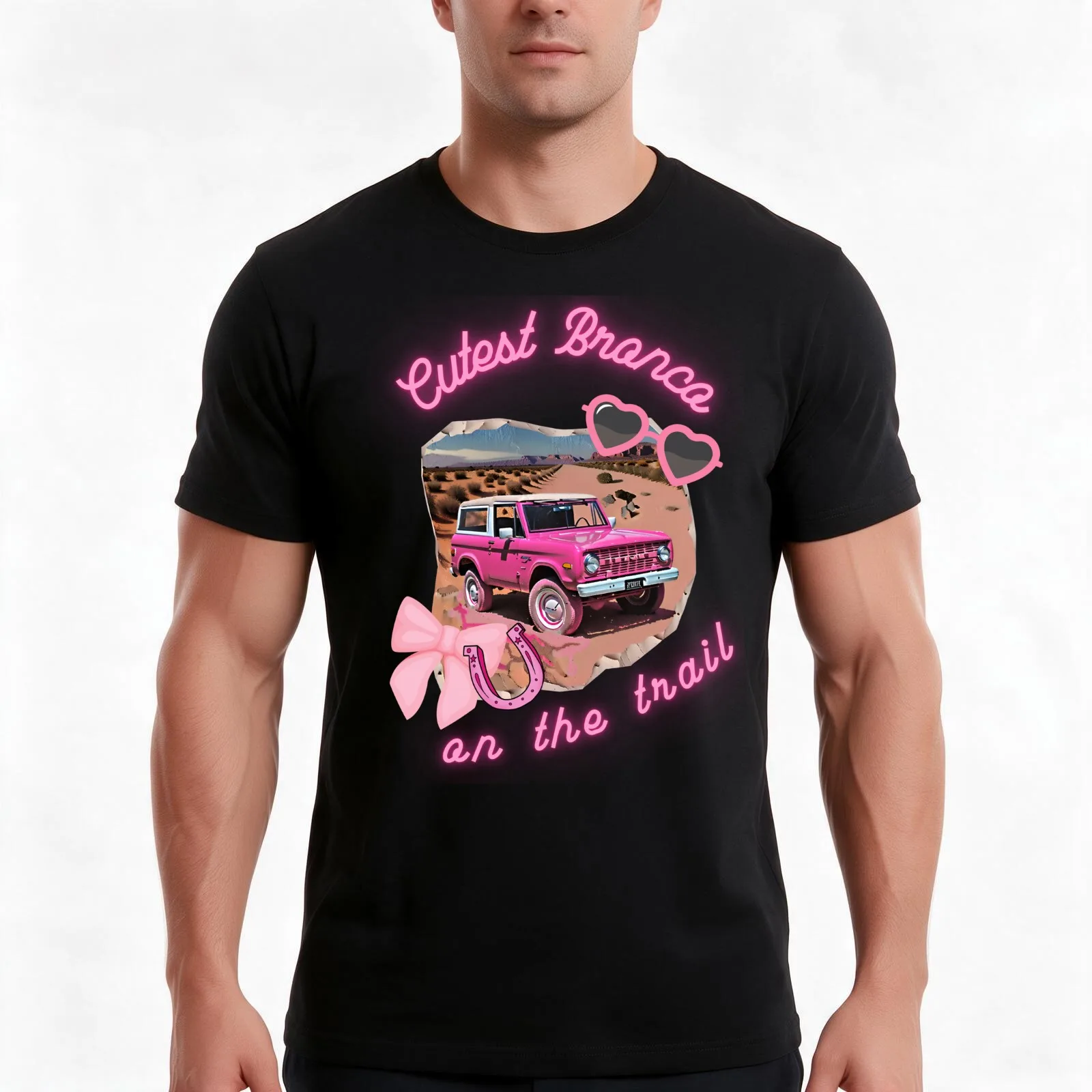 Cutest Bronco on the Trail T-Shirt, Summer Casual Cotton Tee, Oversized Streetwear Tops, Vintage Graphic Print, Unisex Men Women