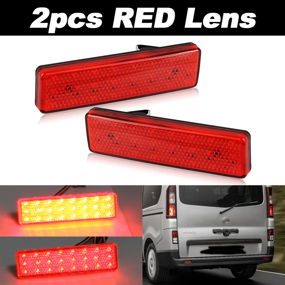 2 stücke LED Stoßstange Hinten Reflektor Licht Für Renault Trafic Master Für Nissan Primastar Für Opel Vauxhall Vivaro Movano Bremse lampe