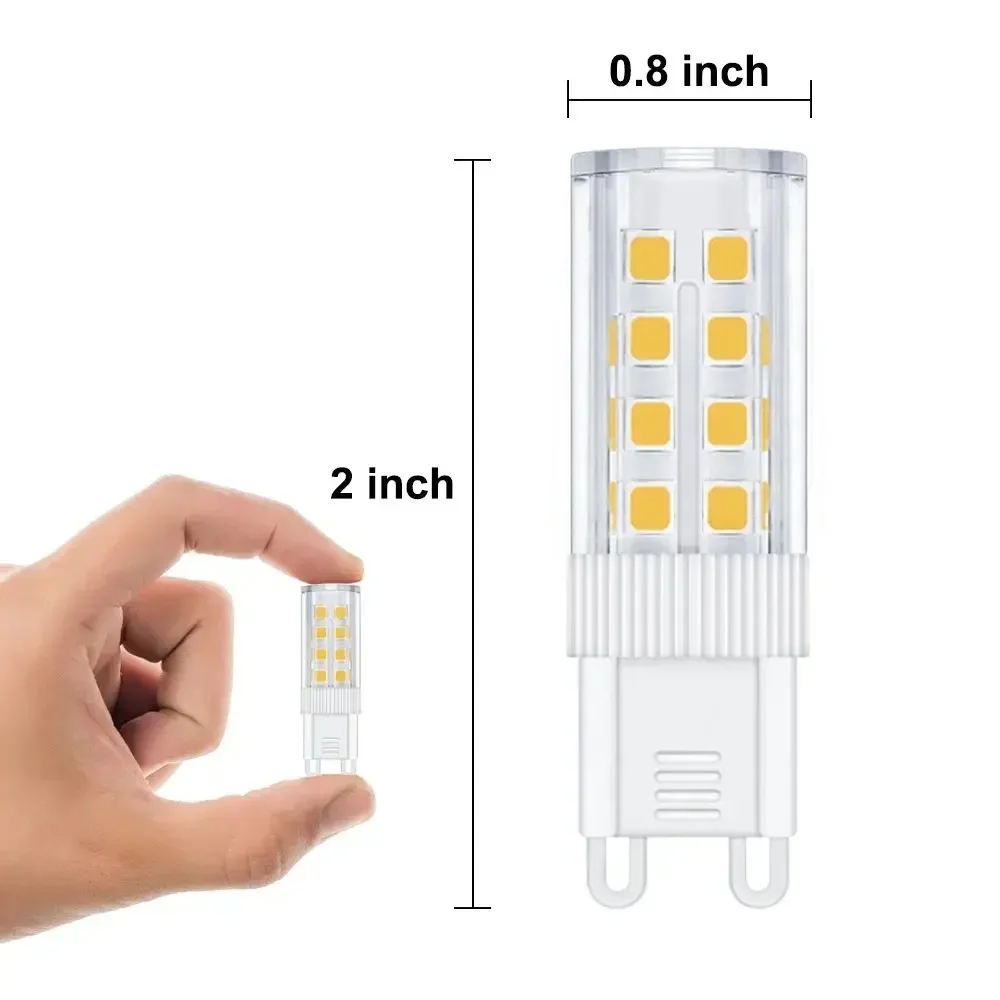 멜러리 G9 콘 LED 전구 3000K 웜 콜드 화이트 3W 램프 35W 할로겐 대체 AC 세라믹 360도 빔 각도 220-240V 3개입