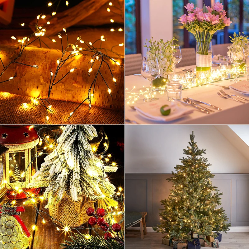 18M Cluster LED Christmas String Lights Outdoor Decoration Garden Tree Waterproof Lamp For Halloween Party Home holiday Lighting