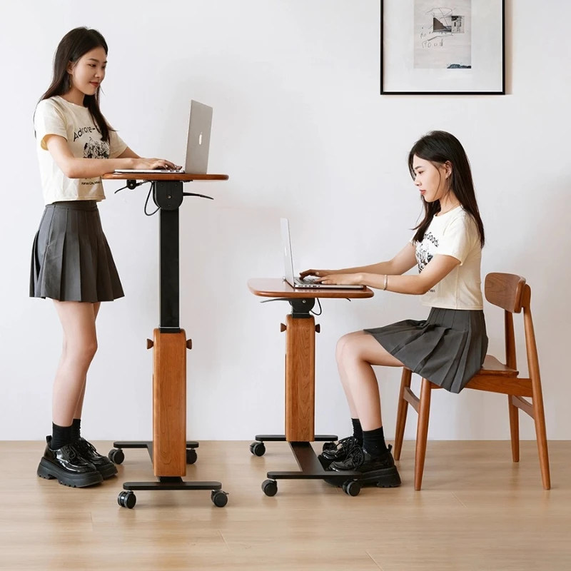 

Lifting table Mobile office folding lifting table Nordic solid wood bed side table Computer study desk