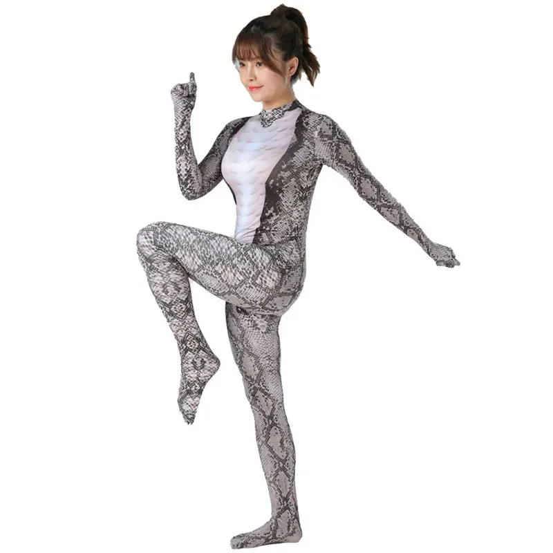 ♥   بدلة كوسبلاي جديدة لعام 2025 مطبوعة باللون الأخضر بدلة على شكل حيوانات على شكل ثعبان رمادي زي موحد بدلة كرنفال الهالوين ★ ☆ ly99