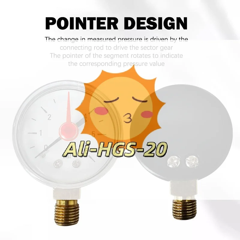 

G1/4 Radial Mount Pressure Gauge 6Bar Range High Accuracy Liquid Pressure Tester for Water Oil Irrigation Systems