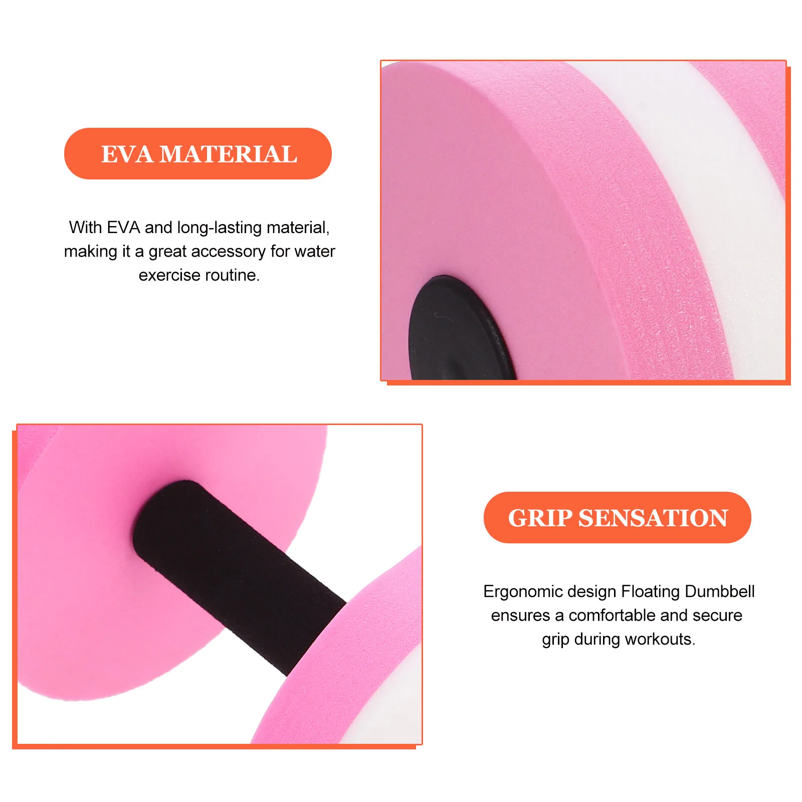 

2 Pcs Water Foam Dumbbells Eva Yoga Pool Exercise Weights Aqua for Aerobics Men and Women Training Swim