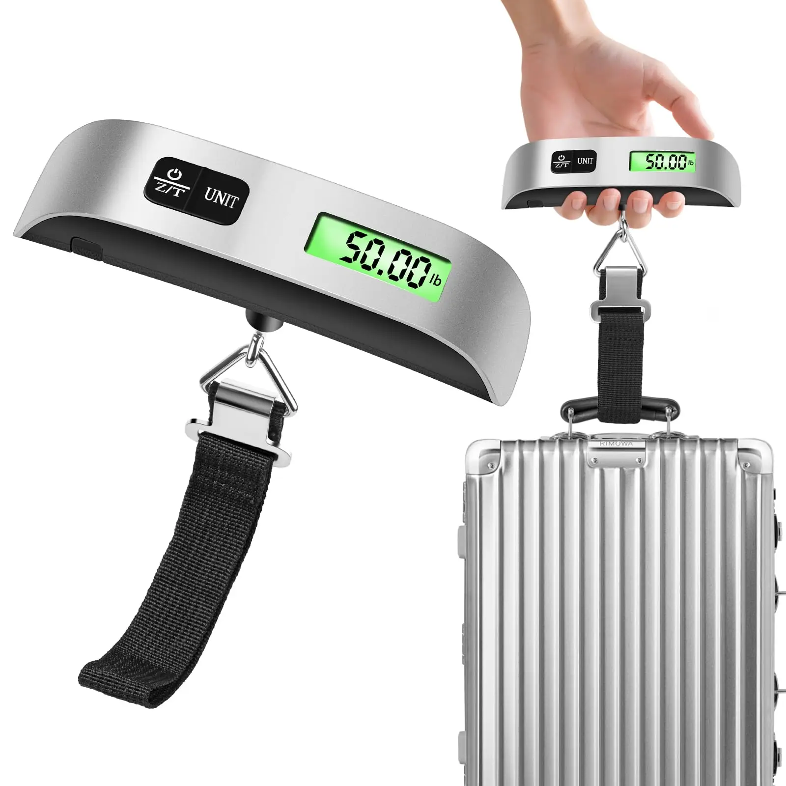Portable Digital Luggage Scale Travel Weight Scale With Backlit LCD Display Heavy Duty Strap For Suitcase Avoid Overweight Fees