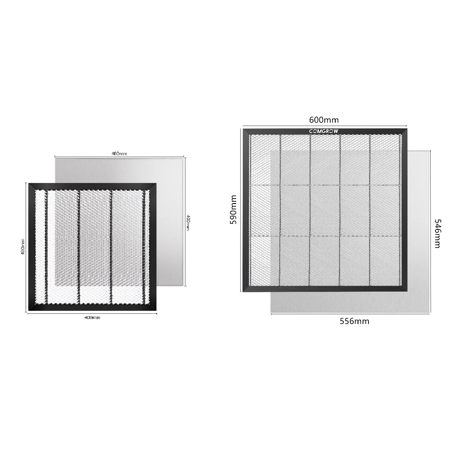 COMGROW 레이저 벌집 작업 테이블, 알루미늄 플레이트 포함, CO2 절단기 CNC 레이저 조각기 장비 부품, 400x400mm