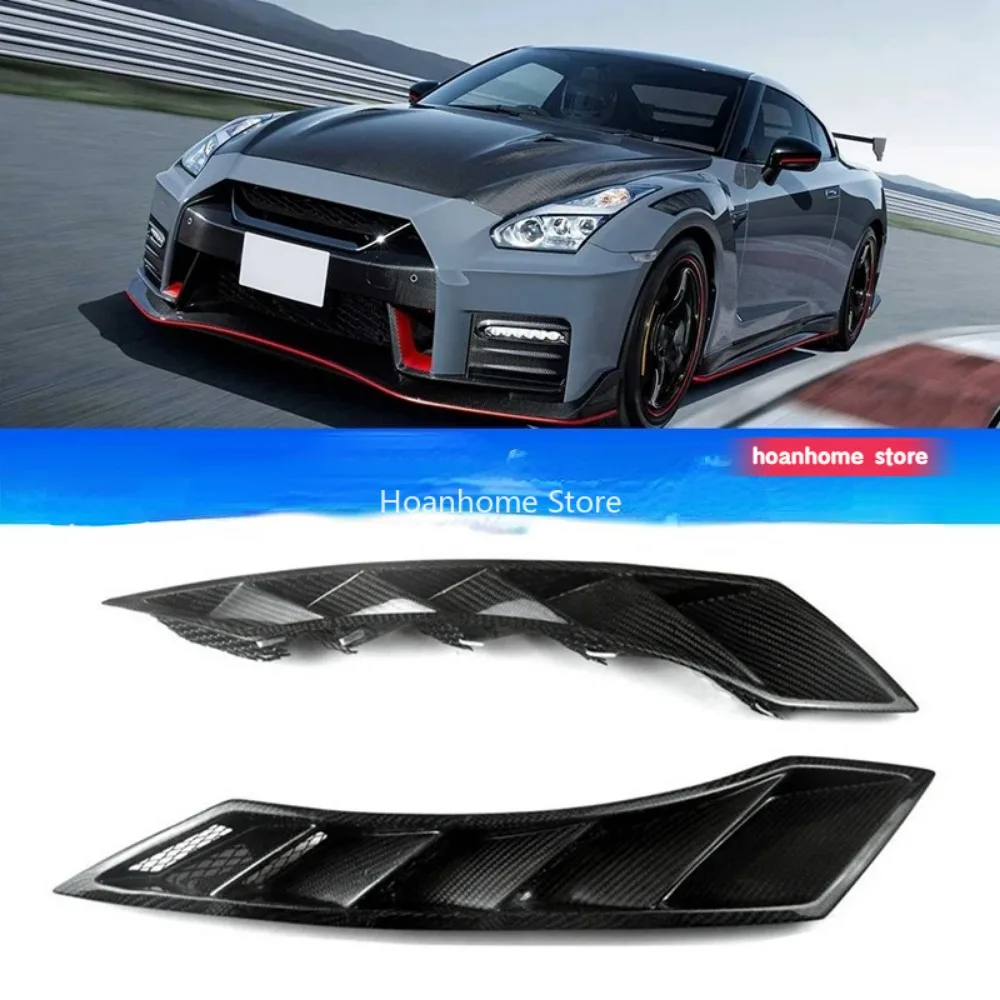 Intake Duct Trims Component 1Pair Real Carbon Fiber Body Fender Vent Plate for R35 GTR 350Z 370Z Z33 Z34