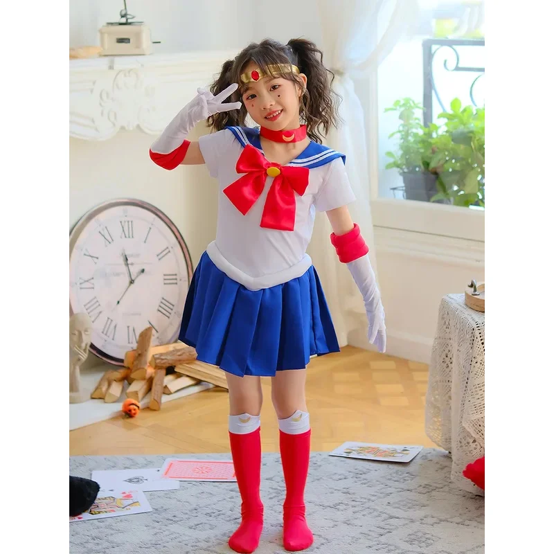 

CyBeautiful Girl Warrior Coswear Water Ice Moon Униформа моряка четвертого поколения Moon Платье с изображением кролика Луны Косплей Аниме Набор Хэллоуин P