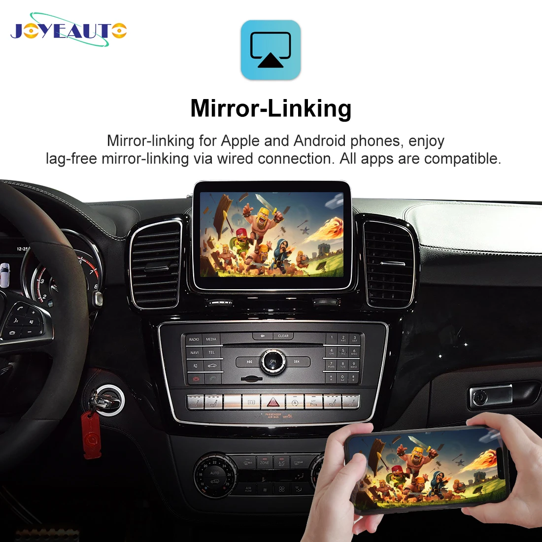 2025 واجهة JoyeAuto اللاسلكية Apple CarPlay لمرسيدس 2015-2018 NTG5.0 اللاسلكية أندرويد السيارات مرآة لينك صندوق AirPlay #3