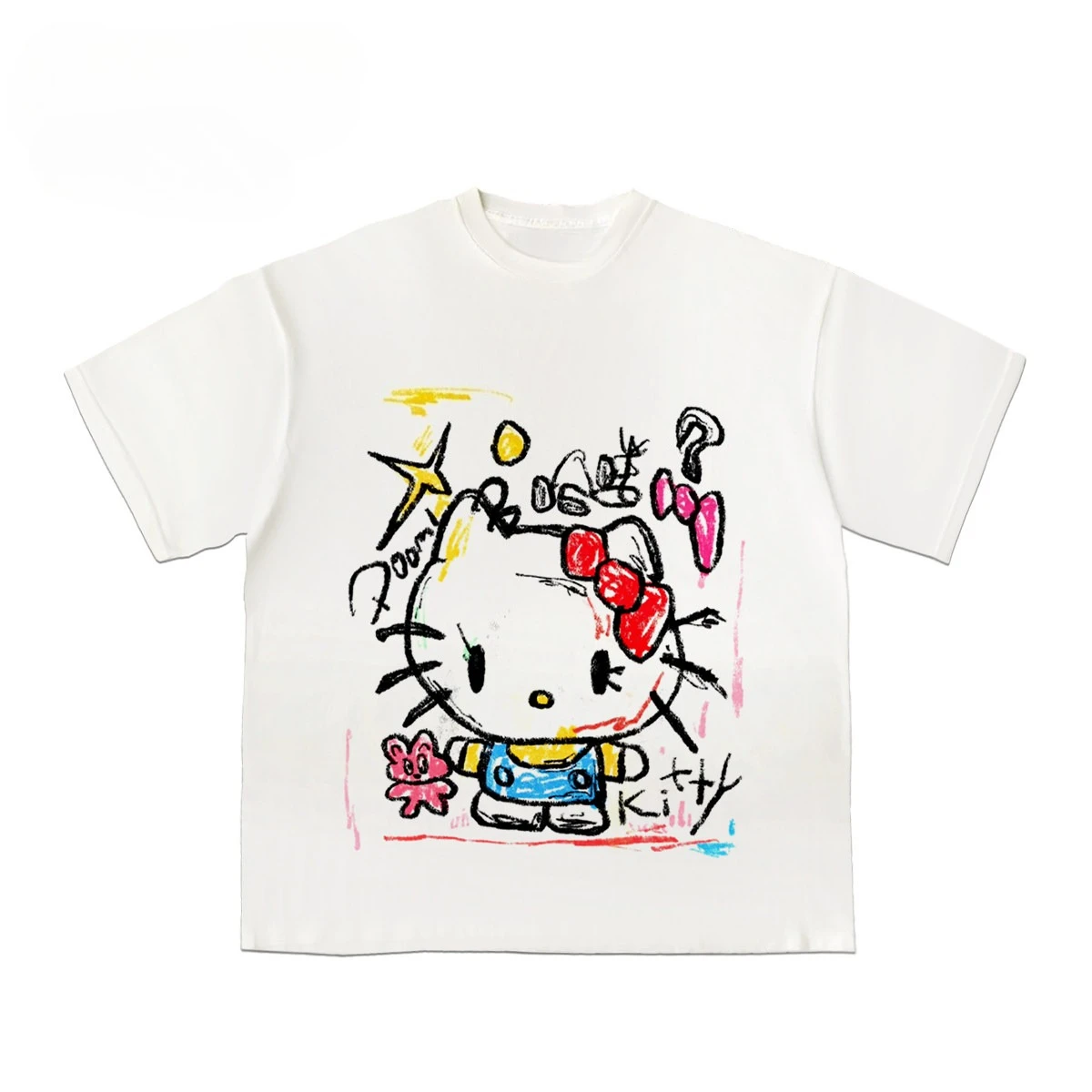 2026 Sanrio Hello Kitty Summer Men's and Women's Parent-Child Pure Cotton T-Shirt Comfortable Breathable High-Quality Ins Y2K