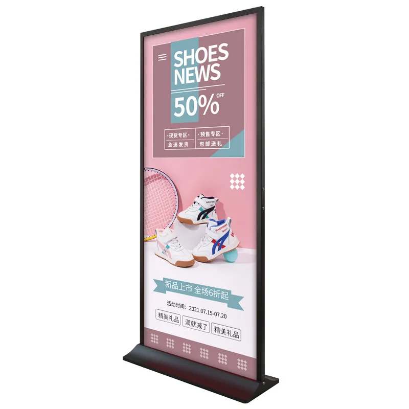 Exhibition stand vertical floor poster stand door roller banner 80x180 vertical screen display board advertising frame