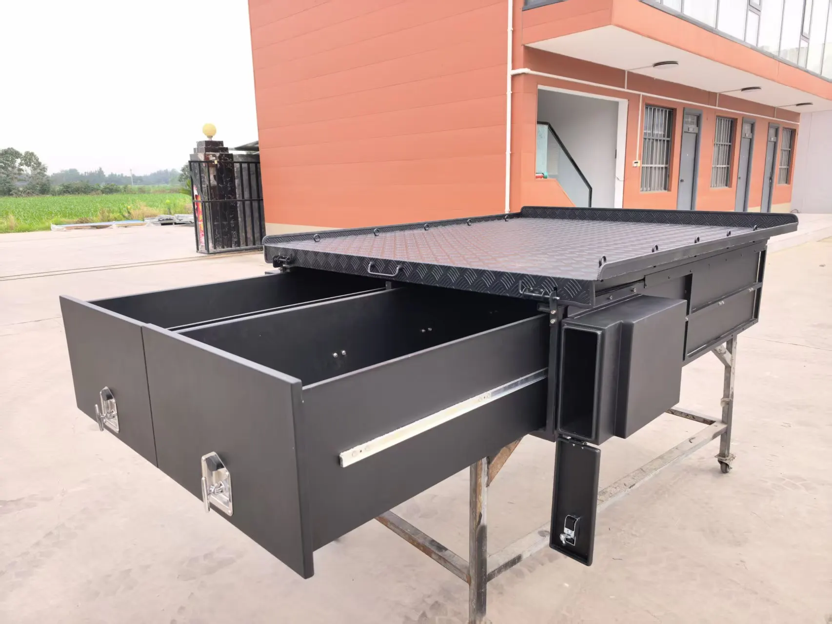 Steel Multifunction Waterproof Locking Hinged Pickup Truck Bed Storage Drawer Box Organizer Storage Box Magic Box