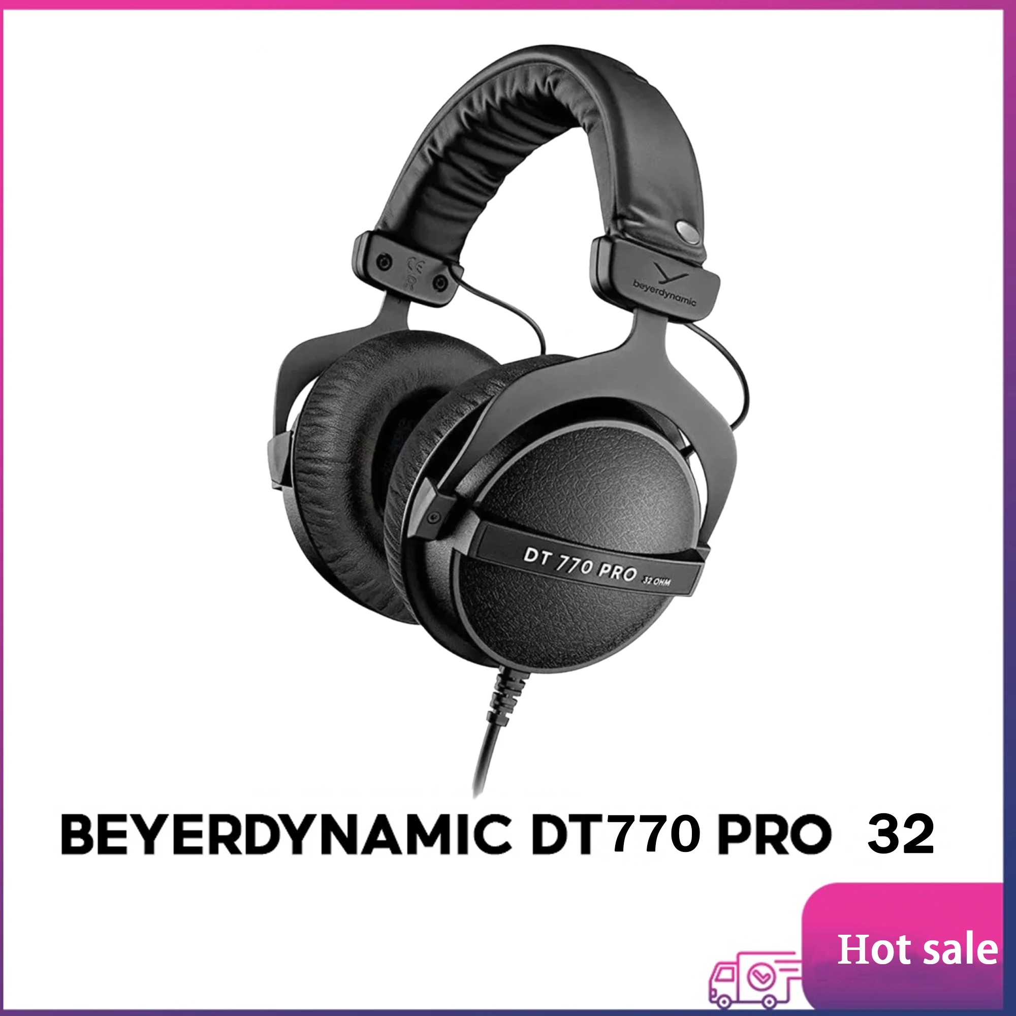 

beyerdynamic DT 770 PRO 32 Ohm Over-Ear Headphones in Black. Enclosed Design, Wired for Professional Sound in The Studio and on