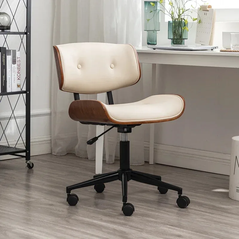 Nordic Gaming Chair Luxury Office Furniture Solid Wood Computer Chairs Simple Long Sitting Swivel Chair Lifting Office Chairs