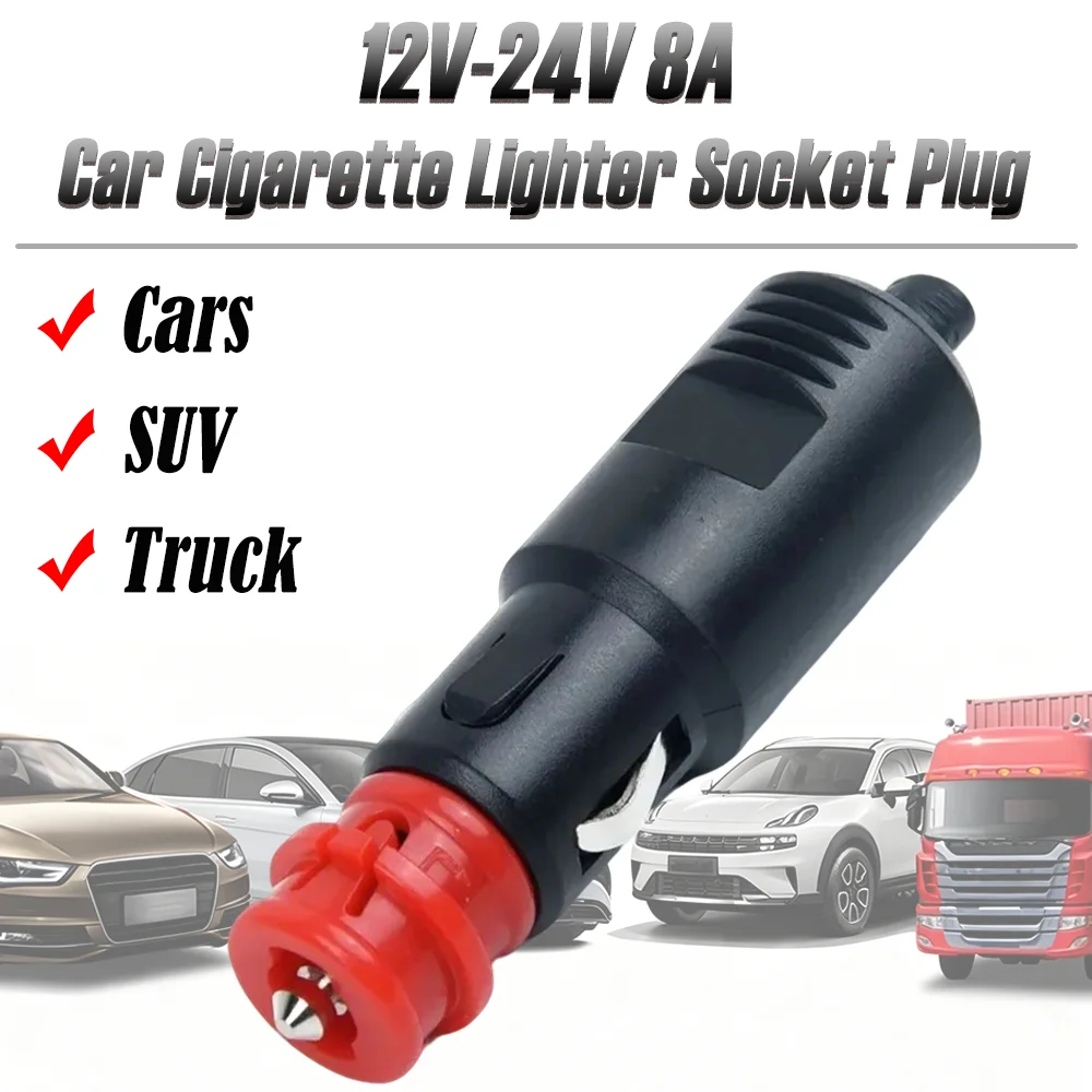 

Automobiles Vehicle Lighter Socket Plug Connector Portable 12V-24V 8A Car Cigarette Lighter Plug Auto Interior Accessories