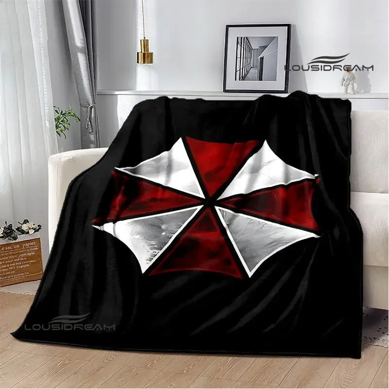 Manta con estampado de paraguas bioquímico para niños, manta cálida de franela, suave y cómoda, ropa de cama de viaje para el hogar, regalo