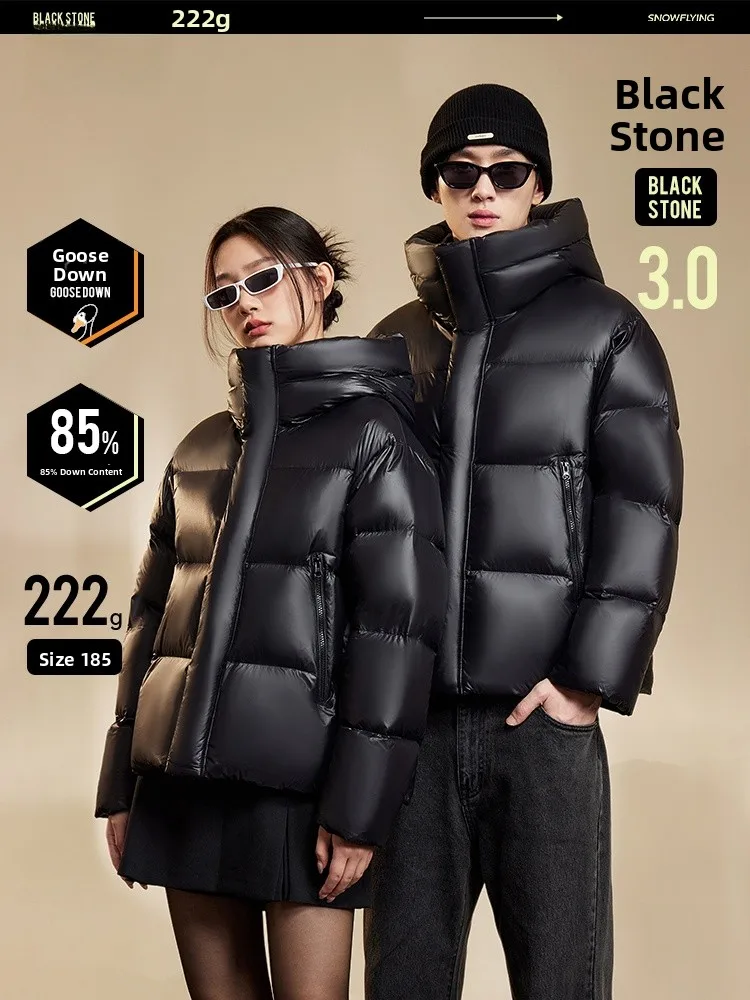 

Snow Flng Bla Obsidian 26 Women's ort Hooded Goose down Jaet Thiened Winter New Sle Commuter Sle Artistic