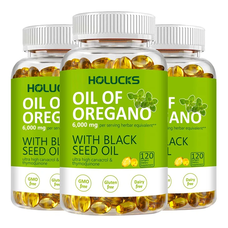 Oregano Oil Capsules - Immune and Antioxidant Support Supplement To Help Sustain Overall Well-Being, Healthy Intestinal Flora