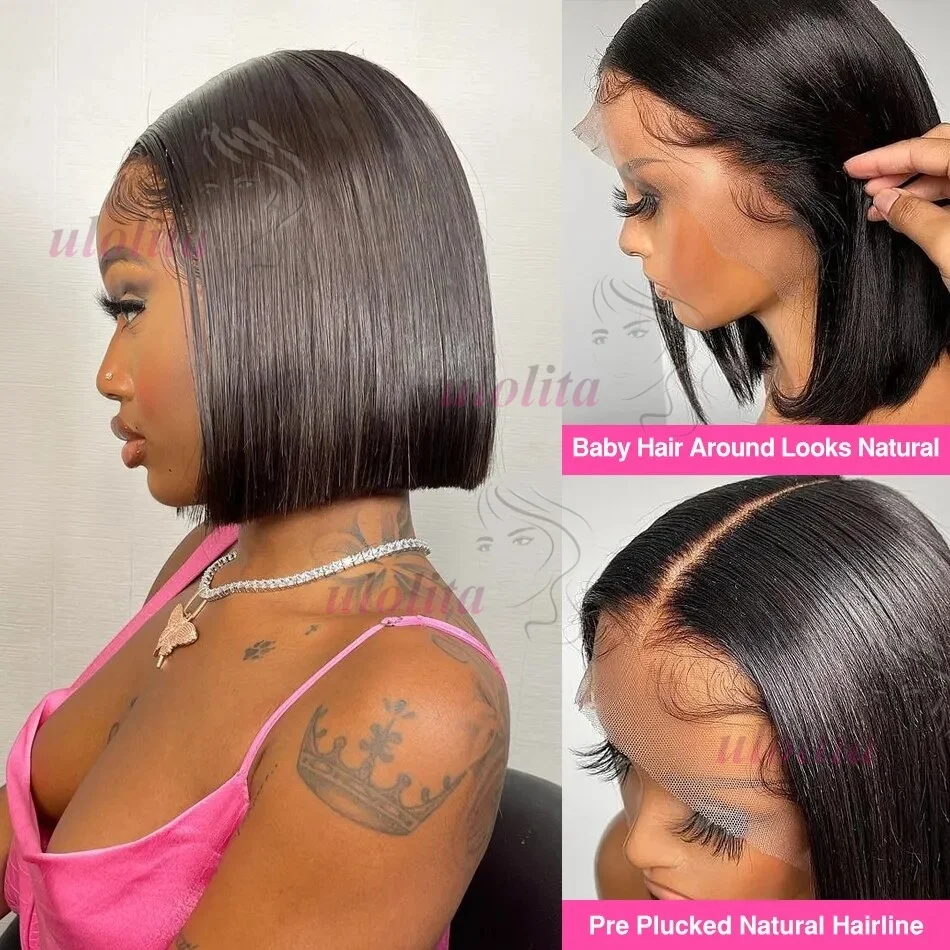 Super Double Drawn BOB Glueless Bone Straight Vietnamesische Haarperücken 8 Zoll 13x4 Lace Frontal Perücke 2x6 4x4 5x5 Closure Perücke – Detail 13