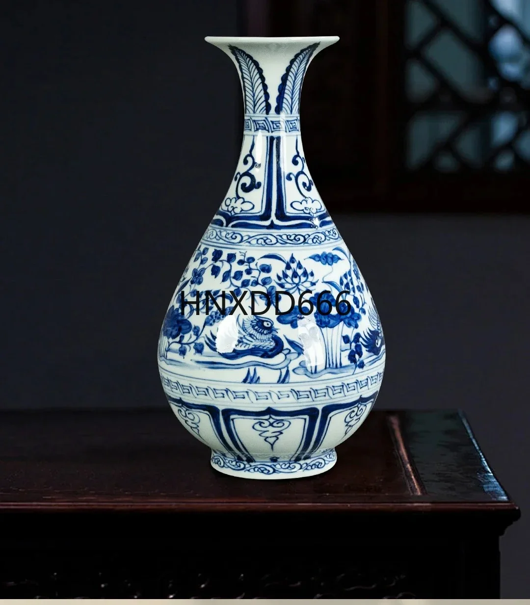 Jingdezhen Ceramic Vase Hand-painted Blue and White Porcelain Jade Pot Spring Porcelain Vase  Home Decoration Ornament