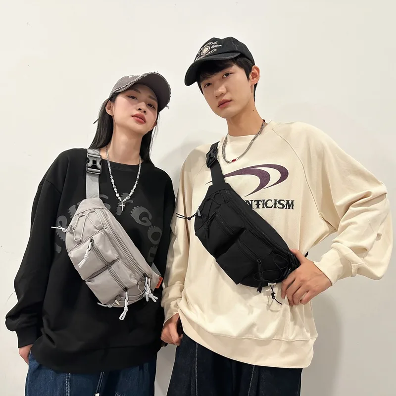 

Мужская сумка на одно плечо, легкая нейлоновая облегающая сумка через плечо с несколькими карманами, женская нагрудная сумка большой вместимости