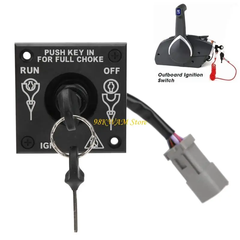 Marine Start Repair 176408 with Keyed Control Panel, 2 Keys, Safety Lanyard, Gray Harness End, Service Replacement Set 68UF