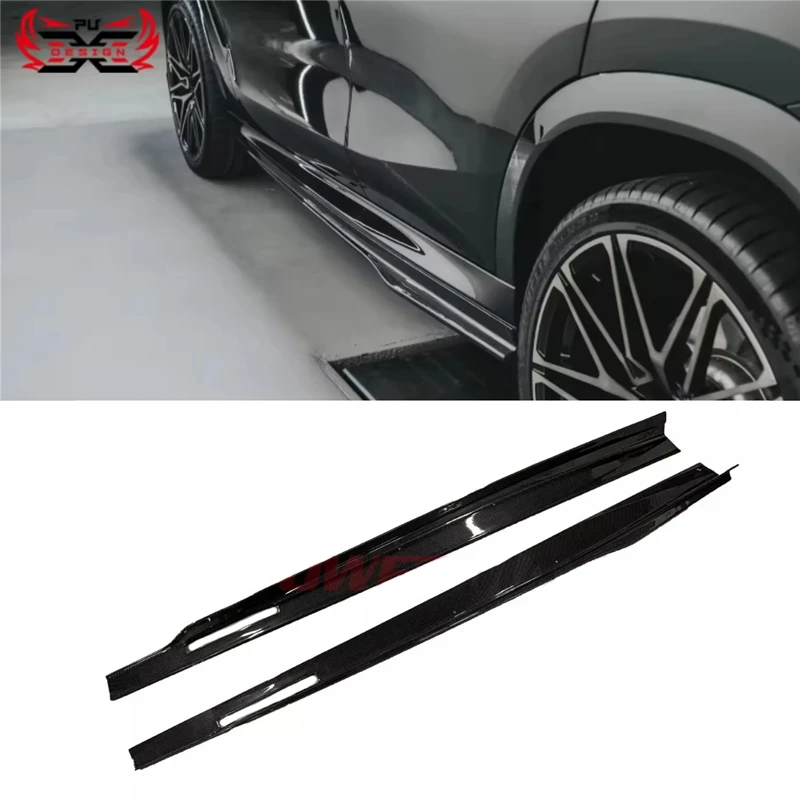 For BMW X6 G06 Lci Carbon Fiber Side Skirt LD Style Side Bumper Lip Side Lower Diffuser Splitter Retrofit accessories Body Kit