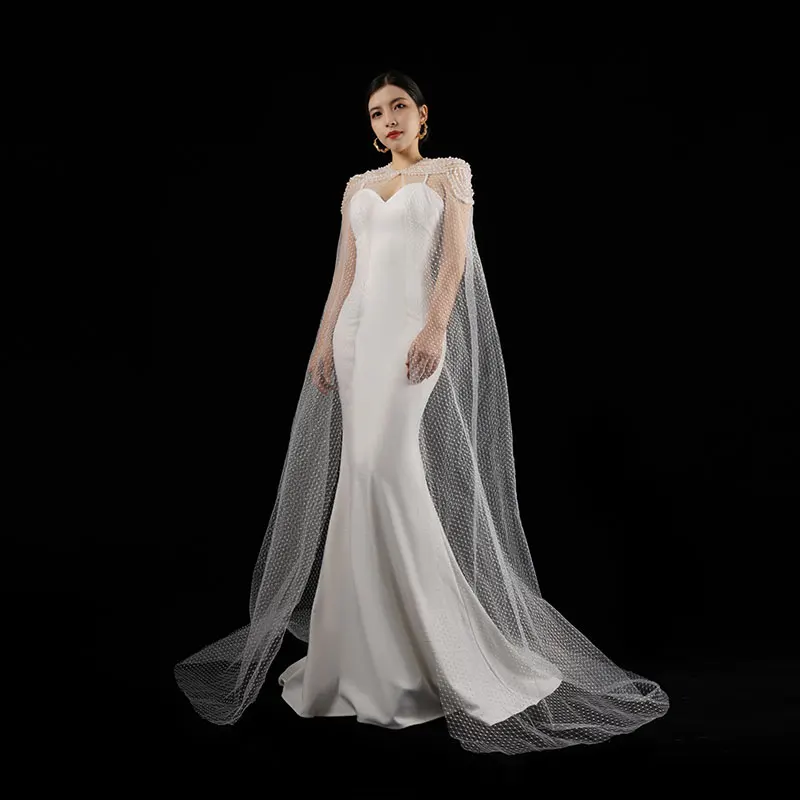 

Baisha Ceremony Dresses For Women Handmade Beading Slip Dress With Cloak Set Of 2pcs Wedding Prom Evening Dress H300-1