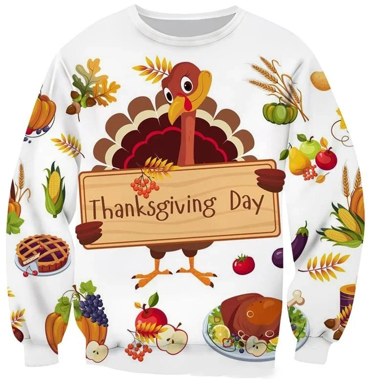 3D Fashion Printing Pumpkin Pattern Crew Neck Hoodie Street Retro Trend Style Comfortable Breathable Material Men's Clothing Top