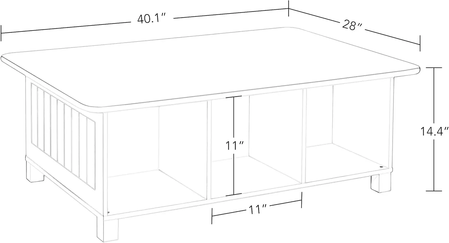 Kids Desk Activity Table with 6 Storage Cubbies for Folding Bins Art Craft or Train Table Design for Play Area Toy Organization