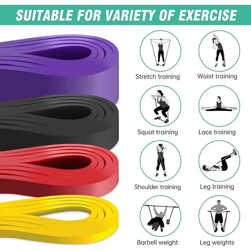 New 1Pcs Tough Latex Resistance Band Elastic Exercise Strength Pull-Ups Auxiliary Band Fitness Equipment Strengthening Train - 3