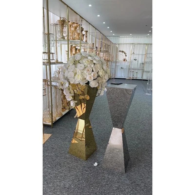 Stainless Steel Flower Stands Vases, Wedding Table Centerpieces, Road Lead, Party Decoration, 1Pc, 2Pcs, 5 Pcs, 6 Pcs, 10Pcs