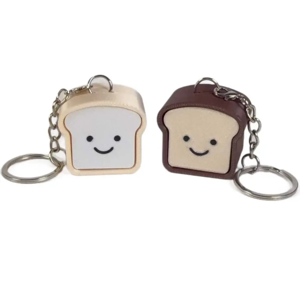 3D Printed Toast Keyboard Clicker Sensory Finger Press Bread Fidget Keychain Bag Pendant PLA Material Finger Clicker