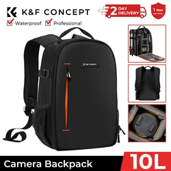 K&F CONCEPT 10L Camera Backpack Bag Waterproof Travel Photographer Camera Bag For Canon Sony Nikon DSLR with Tripod Compartment