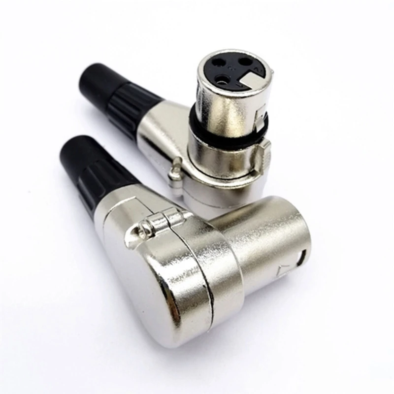 3 Pin Adapter Durable Metal 3-Pin Connector Microphone Plug Male/Female Multi-directional Connector Durable Dropship