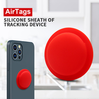 Adhesive Silicone Case for Airtag Protective Cover Bumper Anti-scratch Keychain For Air Tag Accessories