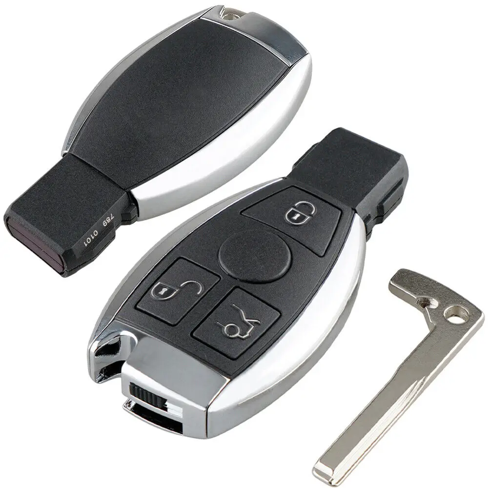 

Умный дистанционный брелок с 3 кнопками, 433 МГц для Mercedes-Benz 2000 + BGA NEC Chip Blade, умный дистанционный автомобильный ключ