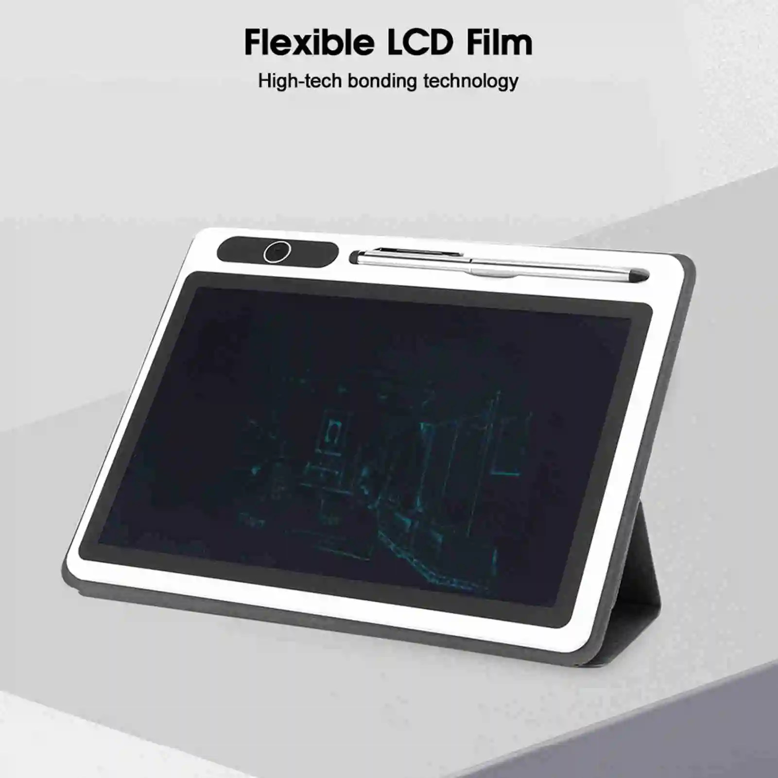 Eletrônico LCD Tablet Drawing Pad, Mão Ferramenta De Pintura, Notepad Preto com Caso De Couro Falso, Suprimentos De Negócios, 9"