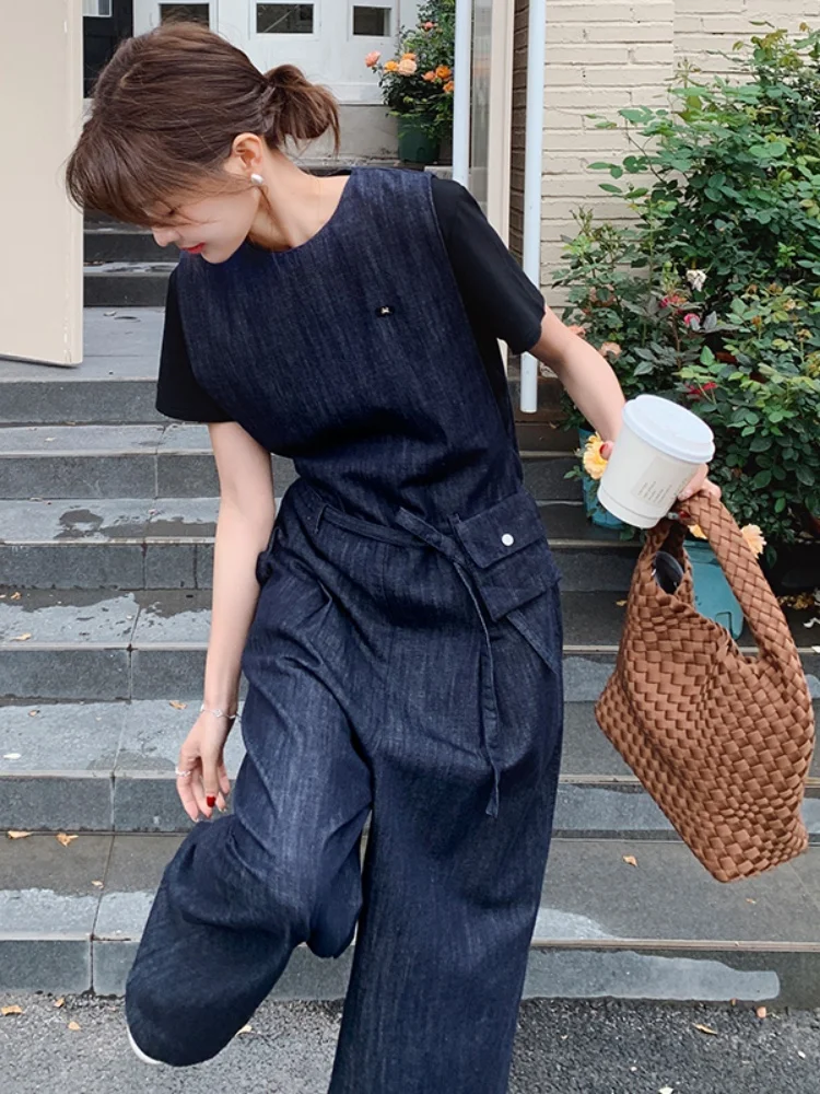 

Slimming Effectiven Summer New Sle Women's Denim Jumpsuit Svel High Waist Wide Leg Pants Korean Trend
