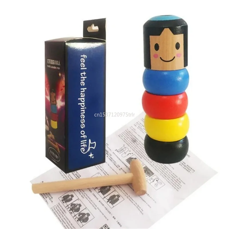 Funny Immortal  Unbreakable Wooden Man Cool Stuff for Kids Magic Tricks Party Games Juguetes Novedosos