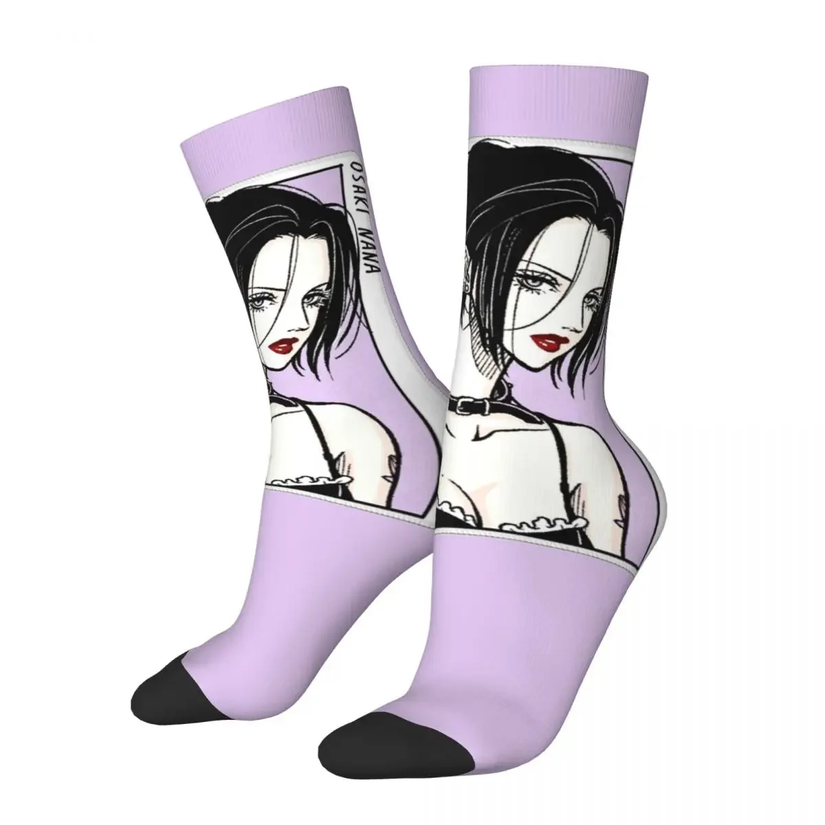 New Men's Socks Harajuku NANA Osaki Anime Sock Polyester Black Stones High Quality Women's Stockings Spring Summer Autumn Winter