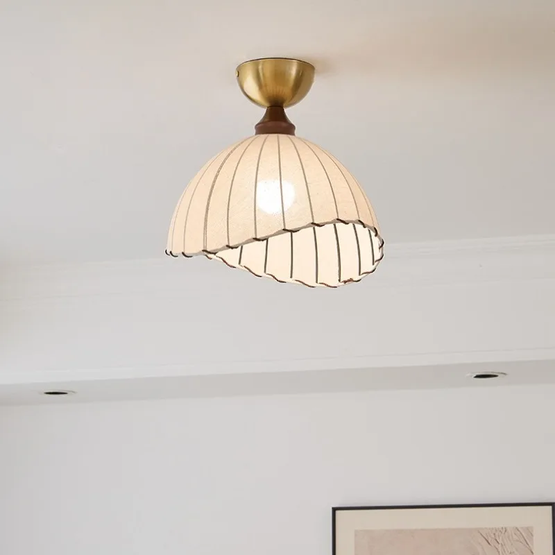 

Fabric Restaurant Bar Lighting Medieval Creative Aisle Ceiling Light Balcony Entrance Characteristic and Retro Ceiling Lamp